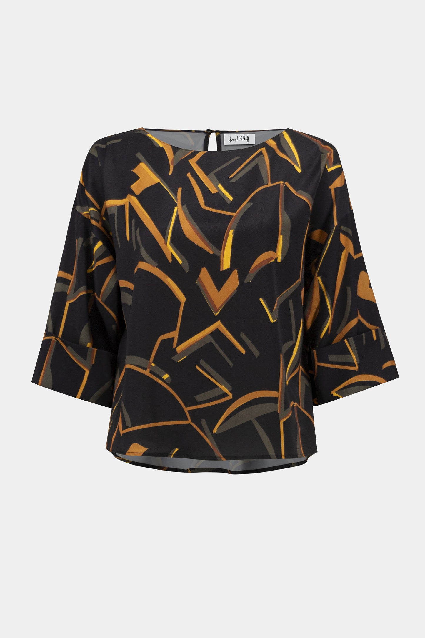 Woven Geometric Print Boxy Top