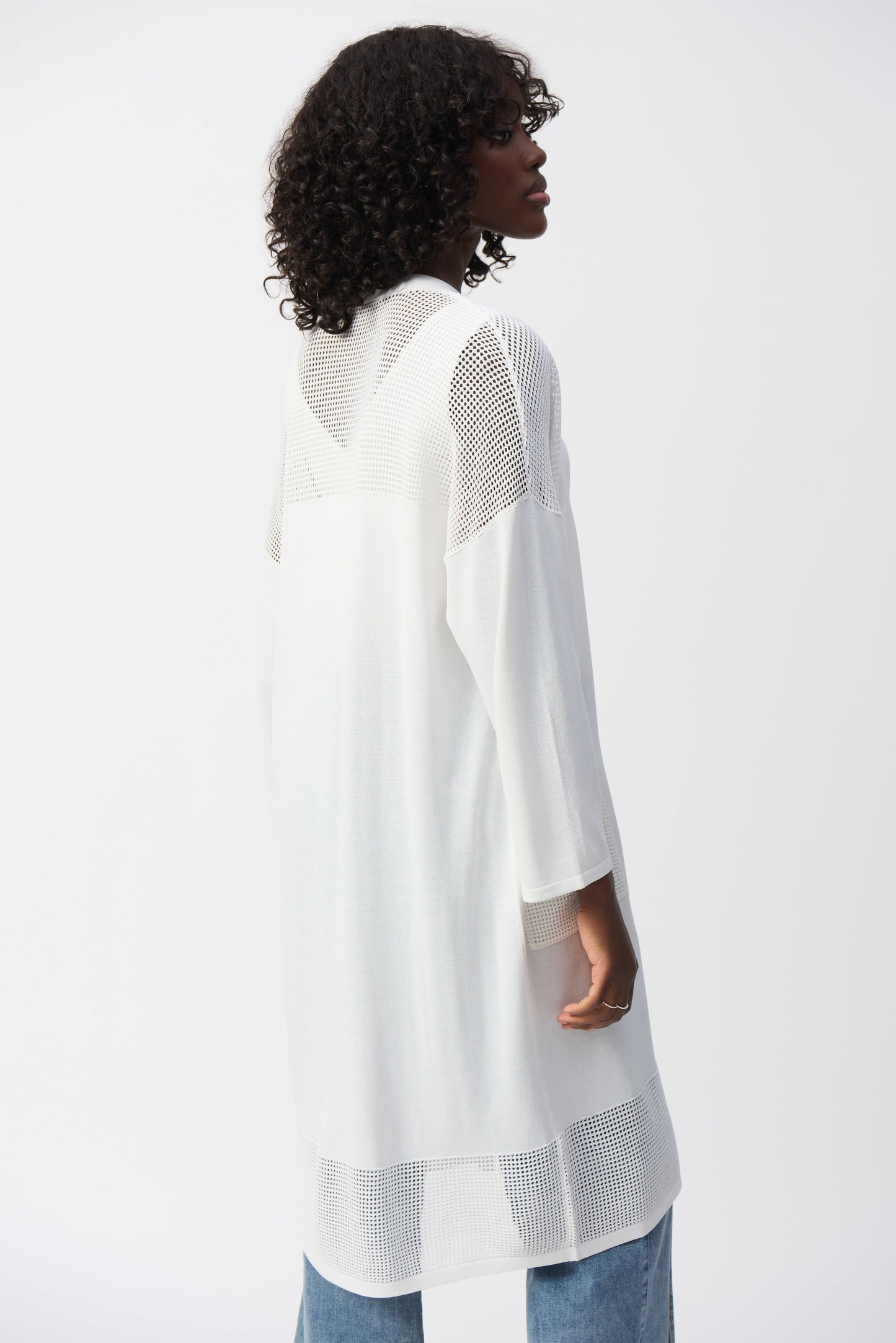 Sweater Knit Cover-Up With Pointelle Detail