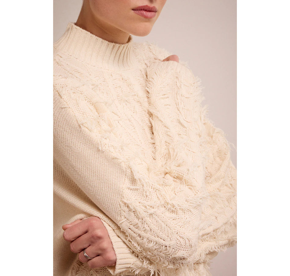 Fringe Cable Knit Sweater
