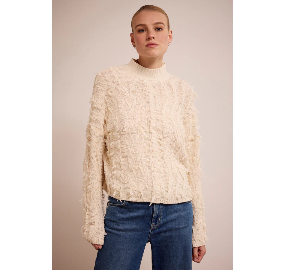 Fringe Cable Knit Sweater