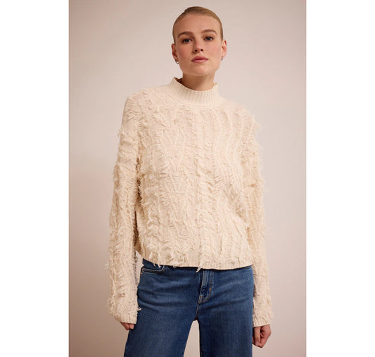 Fringe Cable Knit Sweater