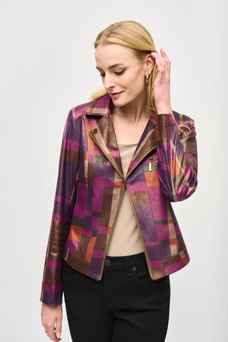 Foiled Print Faux Suede Jacket
243921