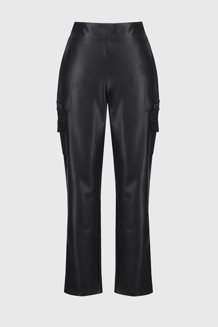 Leatherette Slim Fit Pull-On Pants
244939