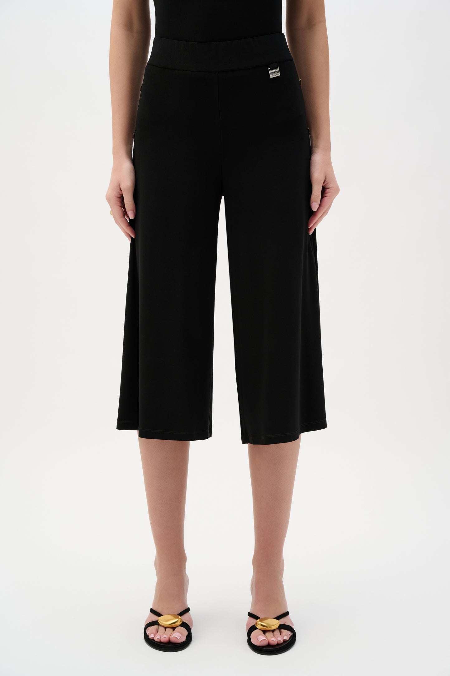 Silky Knit Wide Leg Culotte Pants