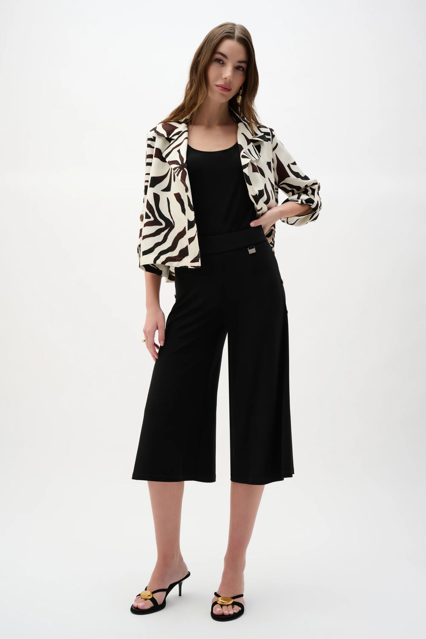 Silky Knit Wide Leg Culotte Pants