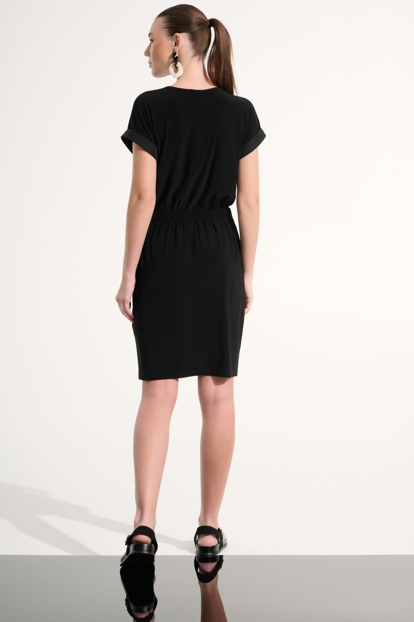 Silky Knit And Memory Straight Wrap Dress
