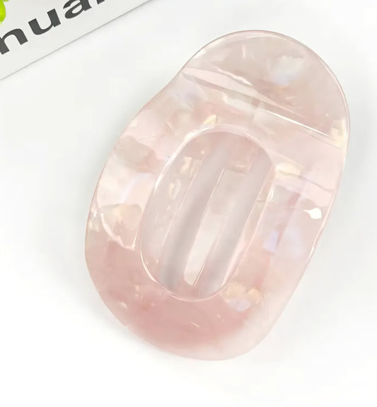 Flat Hair Clip Pink Pearl
