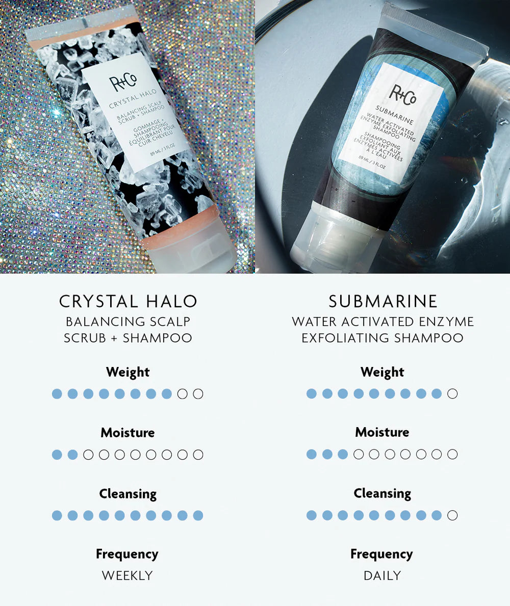 CRYSTAL HALO Balancing Scalp Scrub + Shampoo