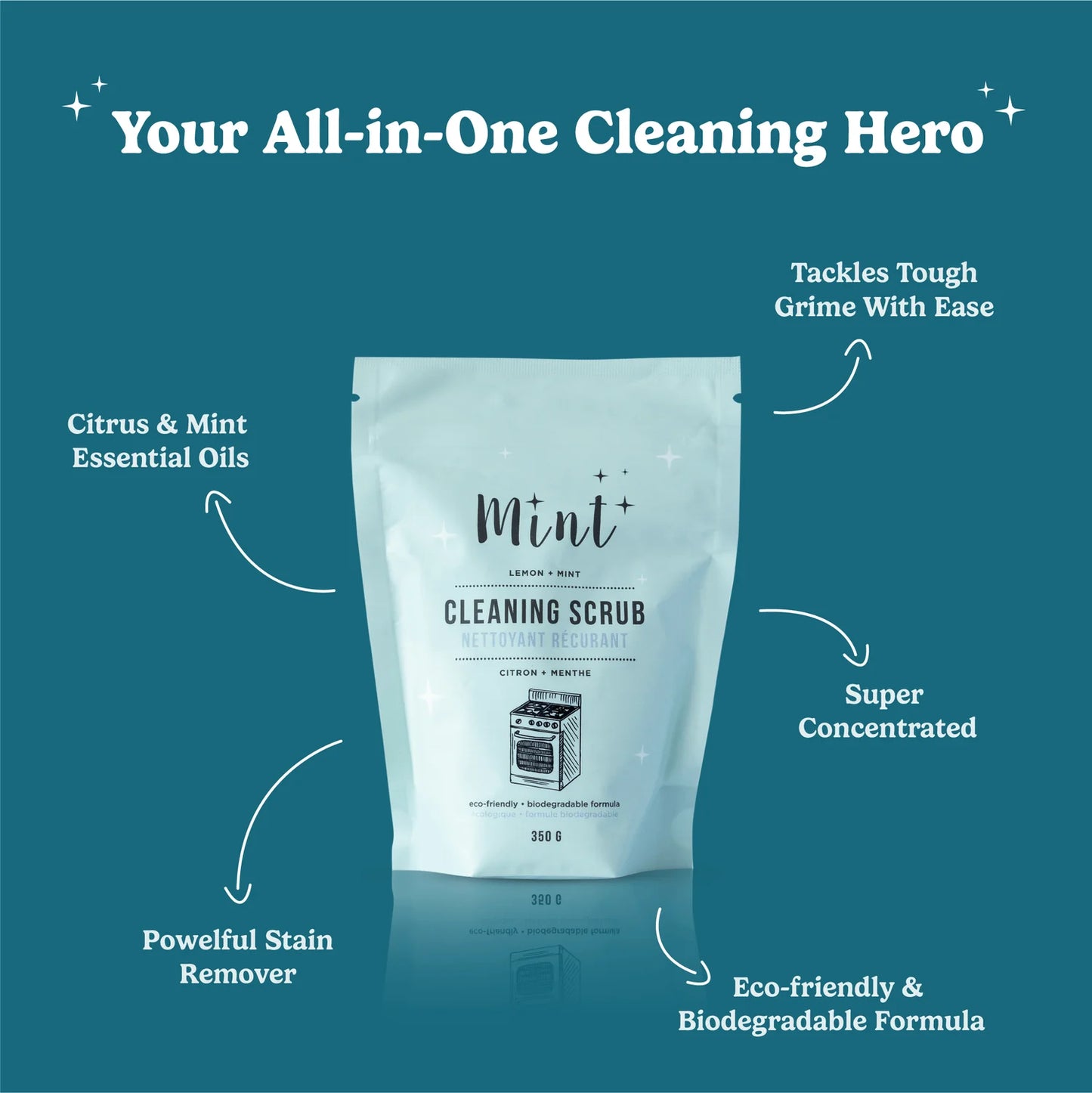 Cleaning Scrub - 350g Bag Lemon Mint