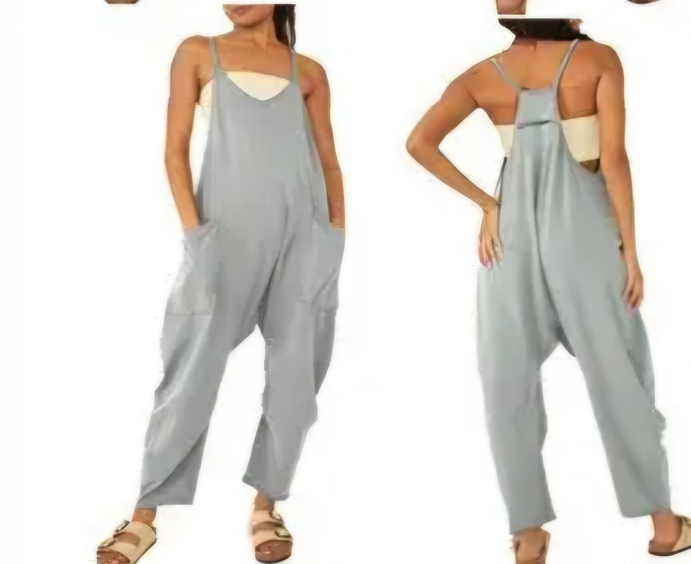 Two Shoulder Sleeveless Daily Jumpsuit
